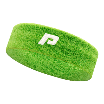 Opaska frotka POINT zielona – elastyczna, bawełniana opaska na głowę z haftowanym logo